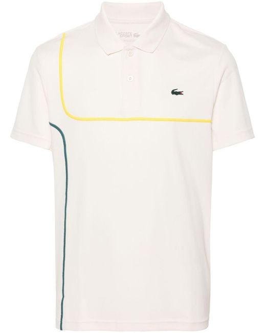 Polo con parche del logo Lacoste de hombre de color Natural