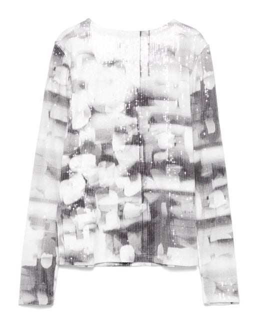 DKNY Gray Sequinned T-Shirt
