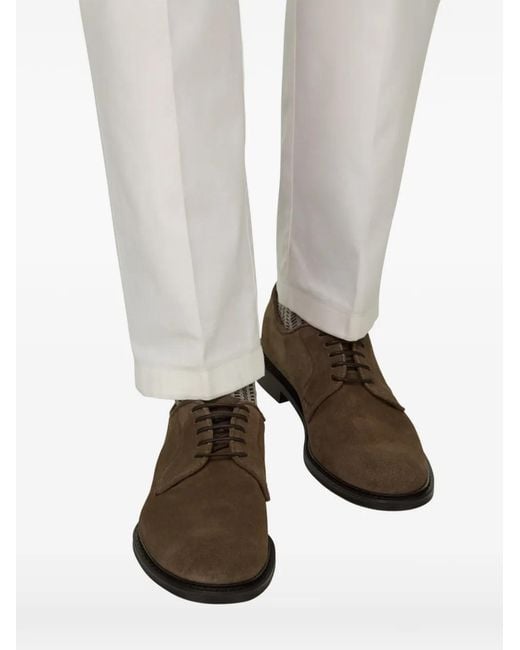 Boggi Brown Suede Derby Shoes for men