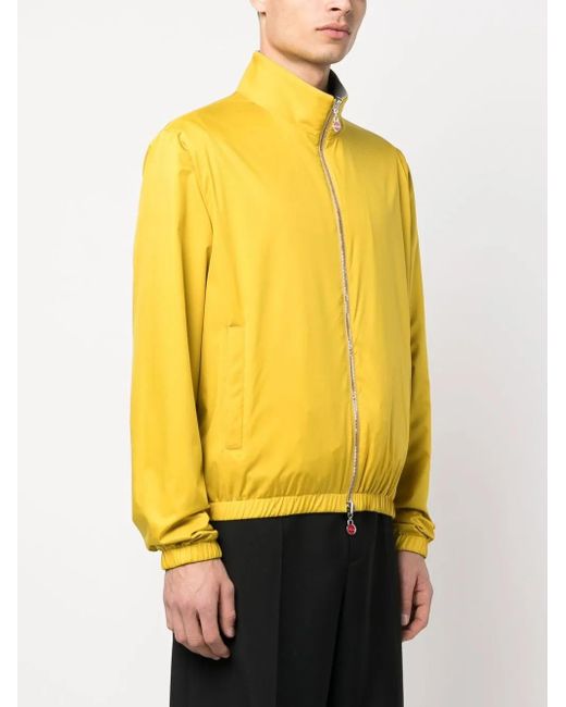 Kiton Yellow Funnel Neck Bomber Jacket for men