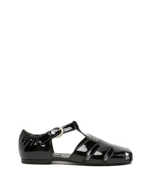 SERGIO MORETTI FIRENZE Black Patent Cut-Out Sandals