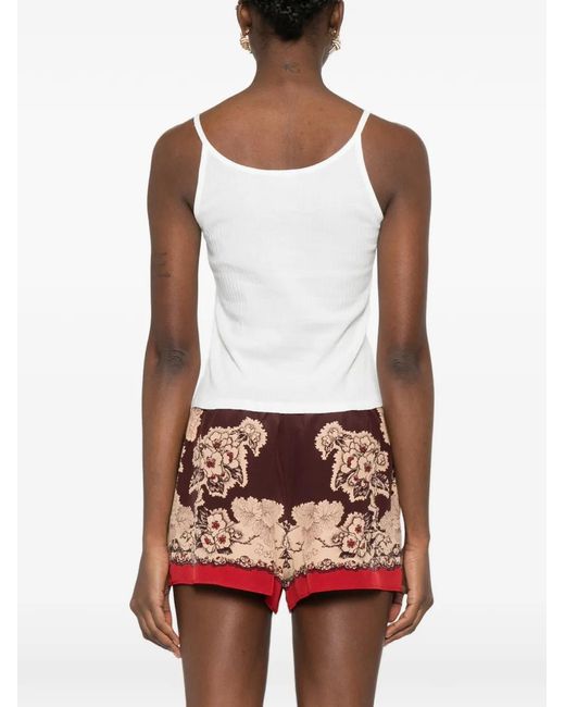 Bode White Graphic-Print Ribbed Top