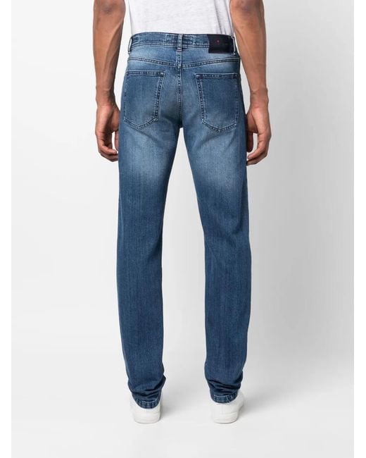 Kiton Blue Slim-Cut Cotton Jeans for men