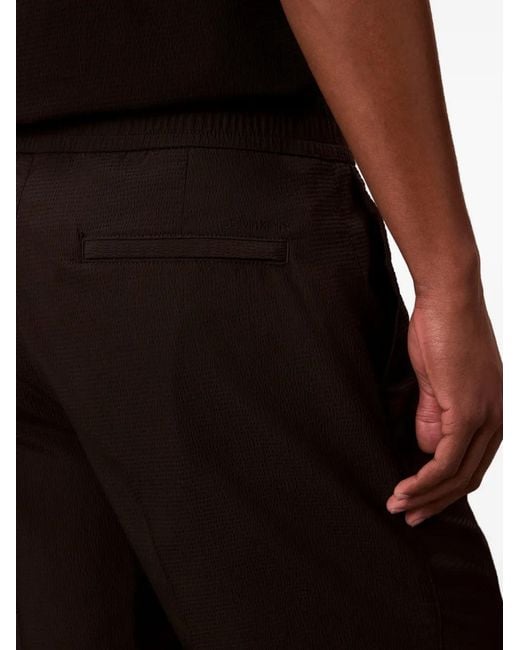 Calvin Klein Black Seersucker-Textured Shorts for men