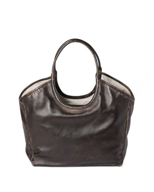 Miu Miu Black Ivy Leather Logo Tote Bag