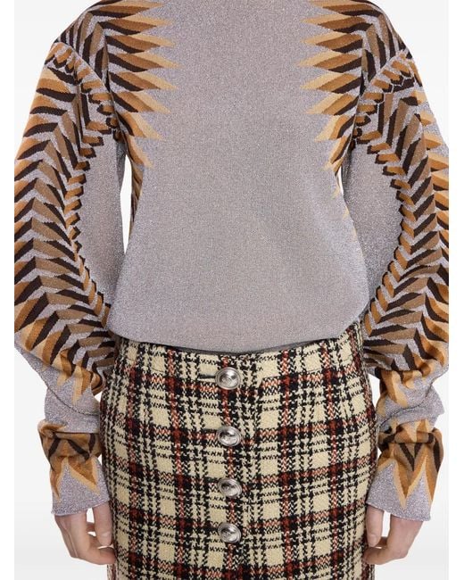 Rabanne Brown Jacquard Sweater