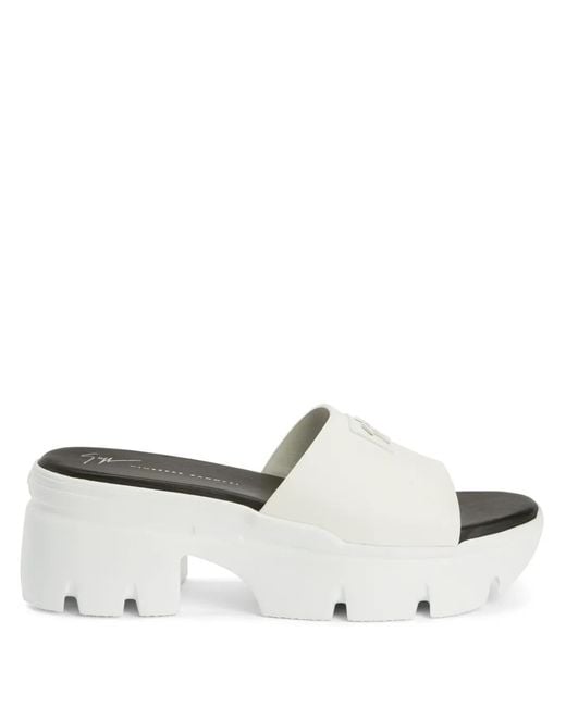 Giuseppe Zanotti White Apocalypse Hot Platform Sandals