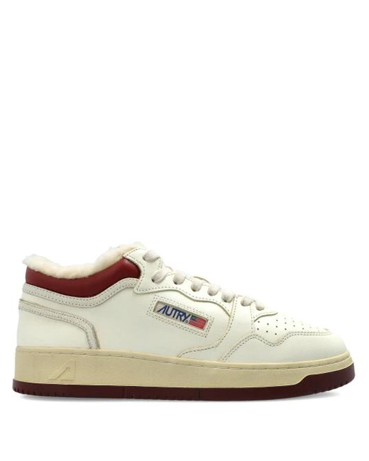 Autry White Med-Way Leather Sneakers