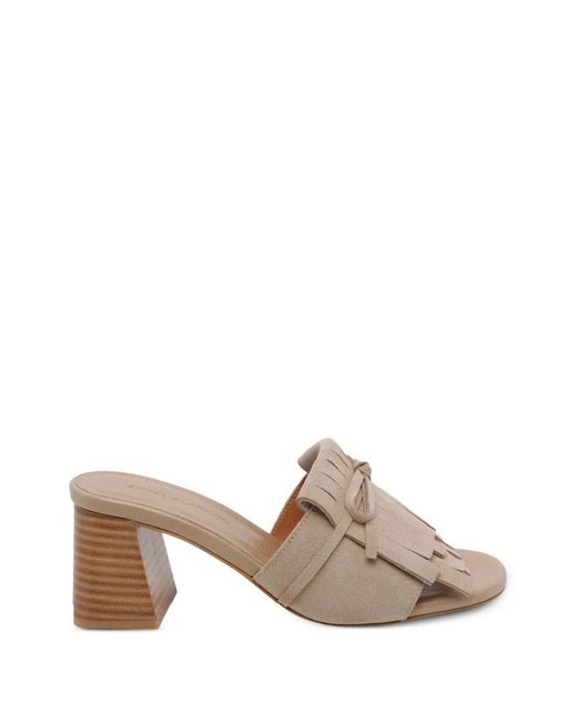 Angel Alarcon Natural Fringe Bow Sandals