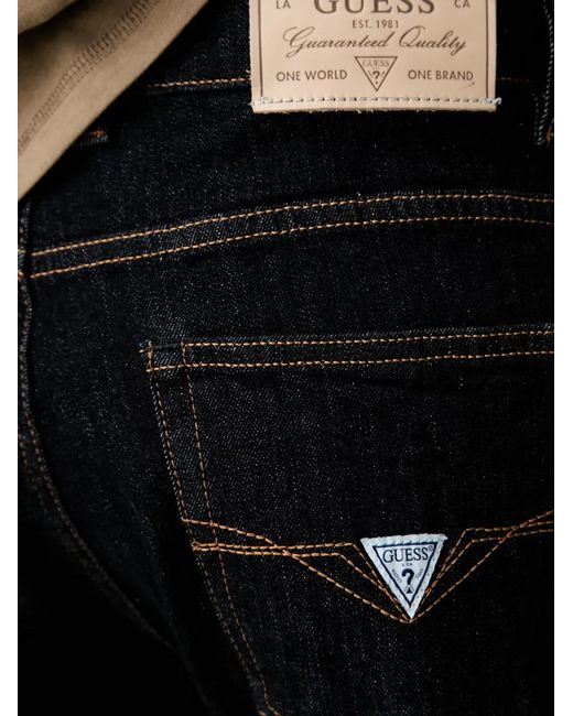 Guess Black Logo-Patch Pocket Jeans for men