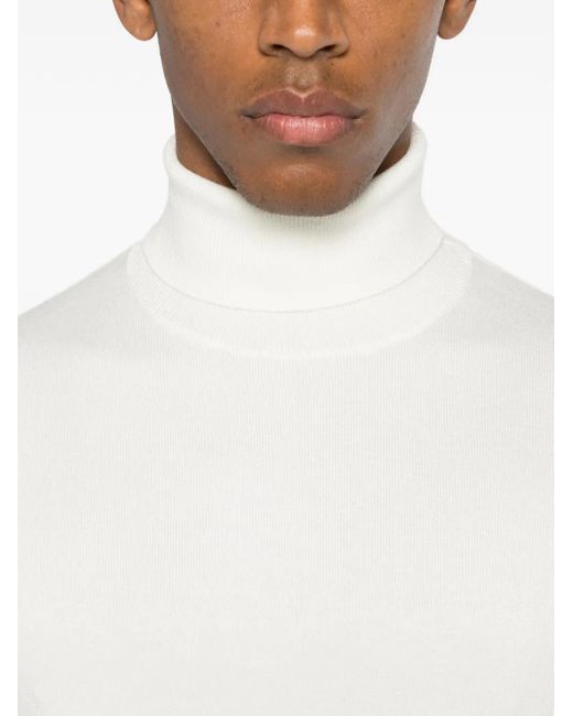 Diktat White Roll-Neck Sweater for men