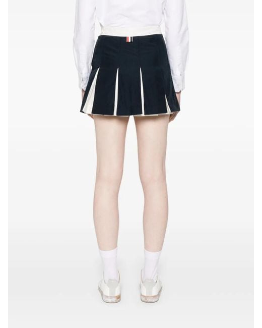 Thom Browne Geplooide Mini-Rok in het Blue