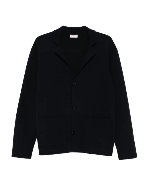 Fursac Black Collared Button-Front Cardigan for men