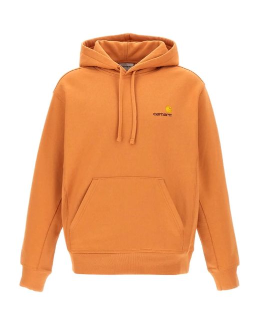 Sudadera American Script con capucha Carhartt de hombre de color Orange