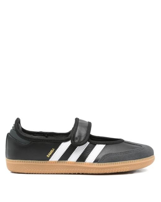 Adidas Black Samba Jane Strap Slip-On Sneakers