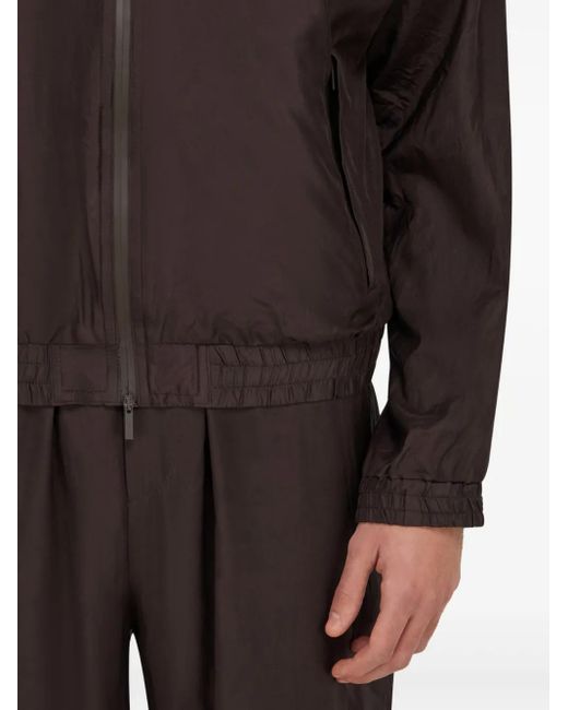 Ferragamo Gray Zip-Up Bomber Jacket for men