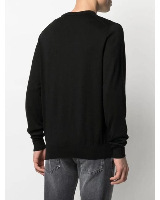 Philipp Plein Black Logo Plaque Jumper for men