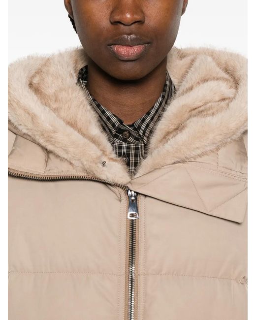 Lou Andrea Natural Hooded Zip-Fastening Coat