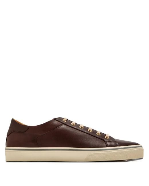 Brunello Cucinelli Brown Lace-Up Leather Sneakers for men