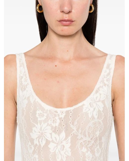 Body de encaje con cuello redondo Zimmermann de color White