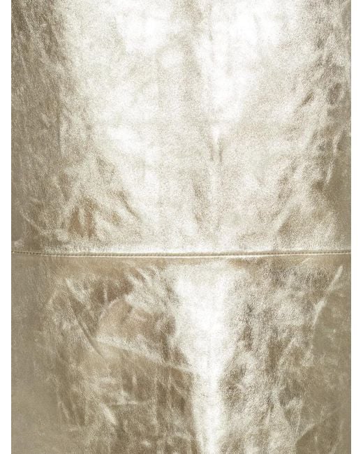 ROTATE BIRGER CHRISTENSEN White Leather Midi Skirt