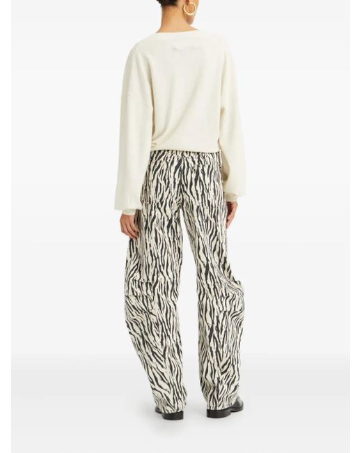 ROTATE BIRGER CHRISTENSEN White V-Neck Sweater