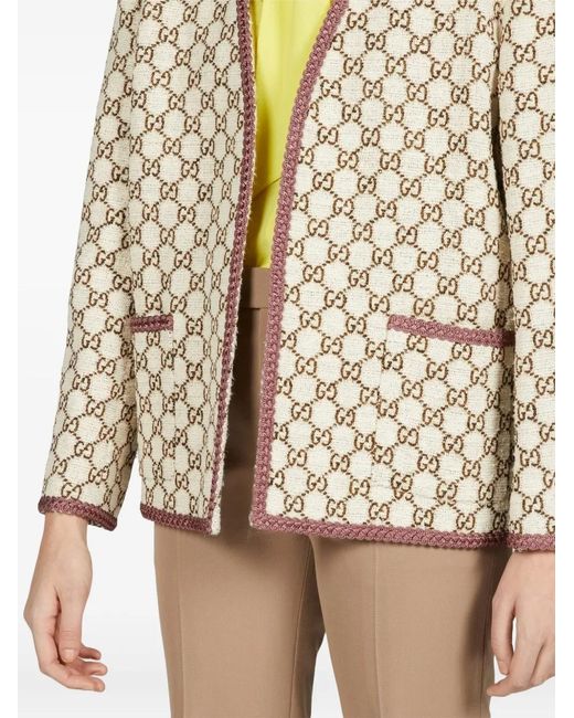 Gucci Brown GG Tweed Jacket