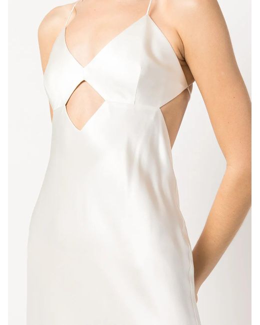Michelle Mason White Cut-Out Detail Gown