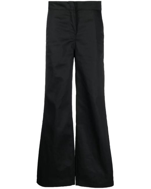 Palm Angels Black Flare-Leg Trousers