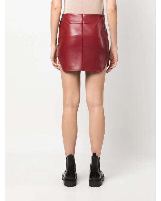 Patrizia Pepe Red Essential Faux-Leather Mini Skirt