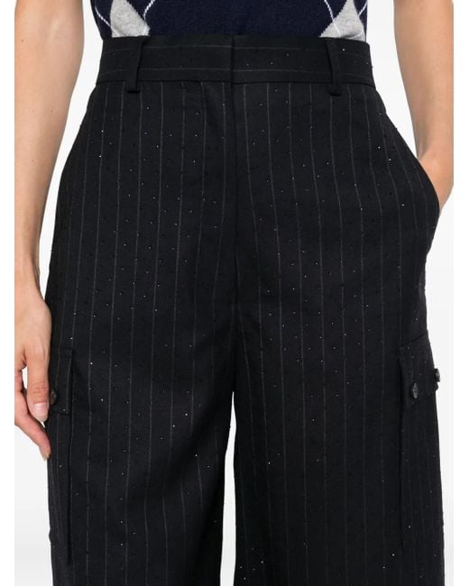 Sandro Black Pinstriped Tailored Shorts