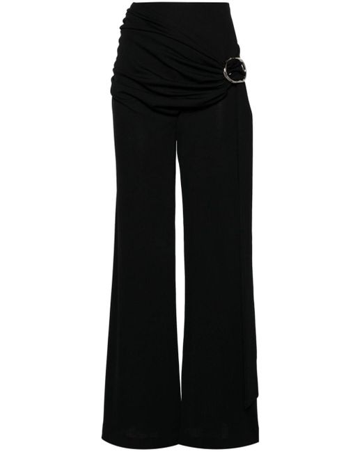 Rabanne Wraparound-design Palazzo Pants in Black