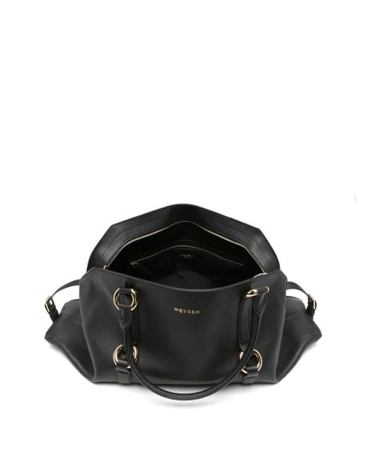 Borsa Tote Farringdon Con Anello di Alexander McQueen in Black