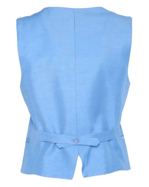 P.A.R.O.S.H. Blue Button-Fastening Waistcoat