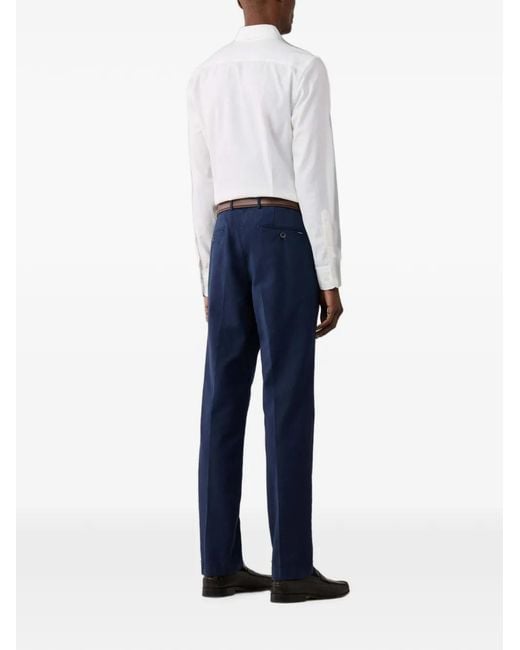 Hackett Blue Kensington Devon Buttoned Trousers for men