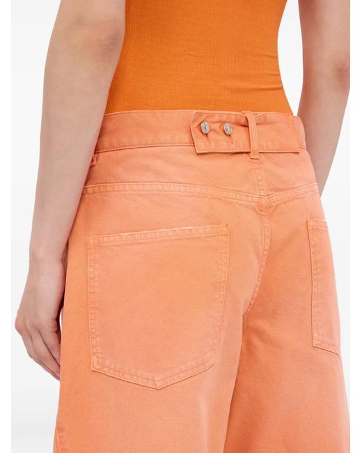 MSGM Orange Crop Cargo Jeans
