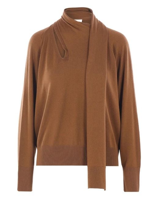 Pull À Encolure Asymétrique Zanone en coloris Brown