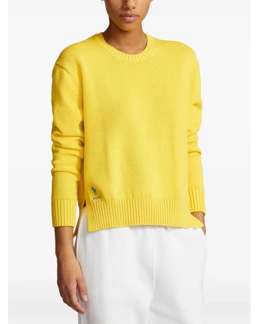 Polo Ralph Lauren Yellow Cotton Long-Sleeve Sweater