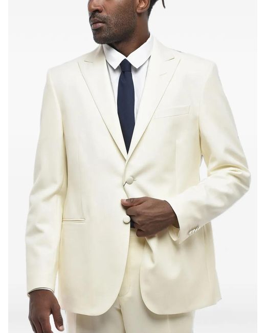 Corneliani White Peak-Lapel Virgin-Wool Suit for men