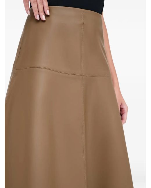 MARCELLA Brown Lexi A-Line Midi Skirt