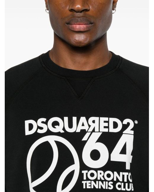 DSquared² Black Toronto Tennis Club Sweatshirt for men