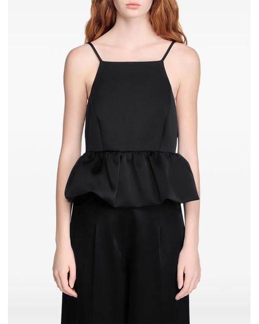 Sandro Cropped Top in het Black