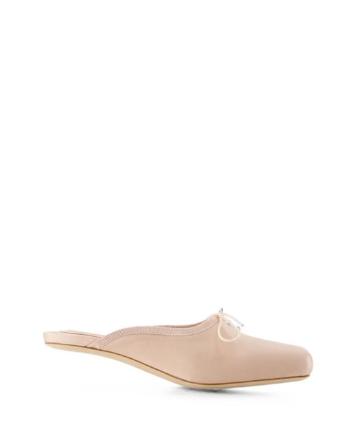 Simone Rocha Natural Pointe Satin Mules