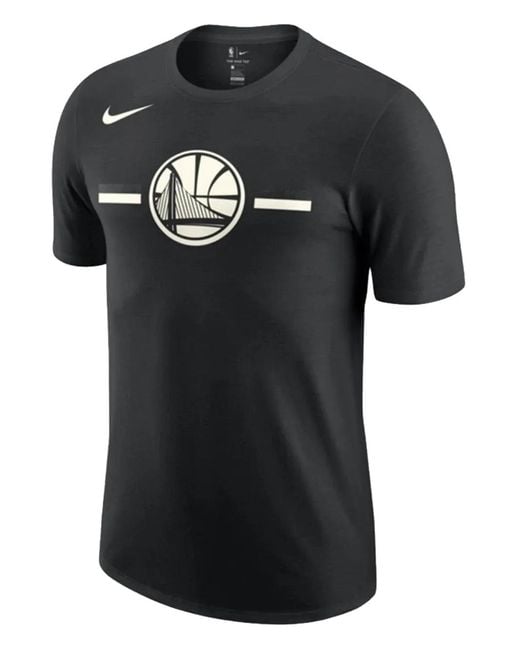 Nike Black X Nba Golden State Warriors Round-Neck T-Shirt for men