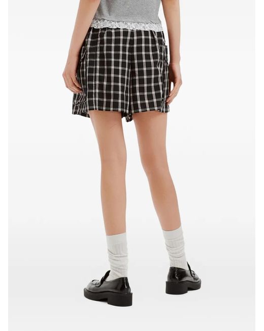 B+ AB Black Check-Pattern Shorts