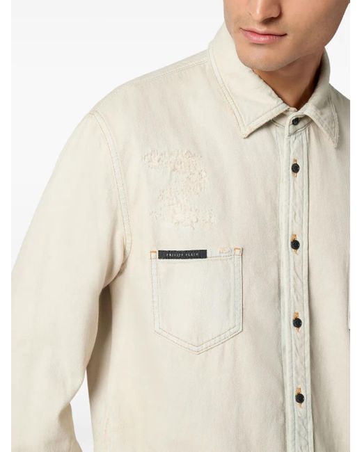 Philipp Plein Natural Denim Shirt for men