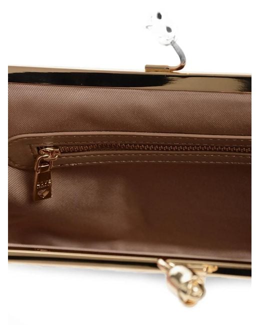 Moschino White Logo-Print Clutch Bag