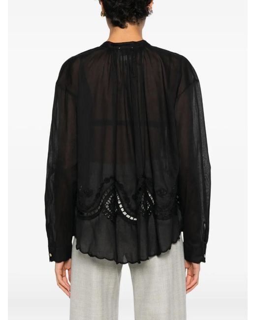Forte_forte Black "Memoires D'Enfance"Embroidery Bohemian Shirt