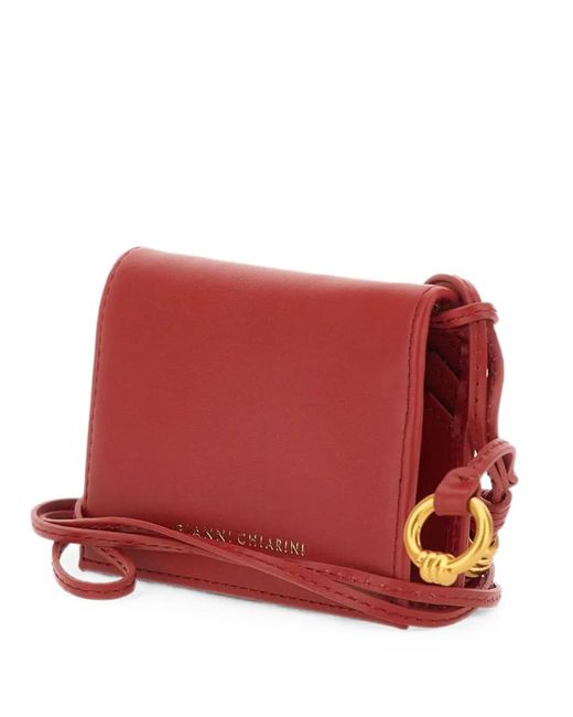 Gianni Chiarini Red Nappa Knot Card Holder