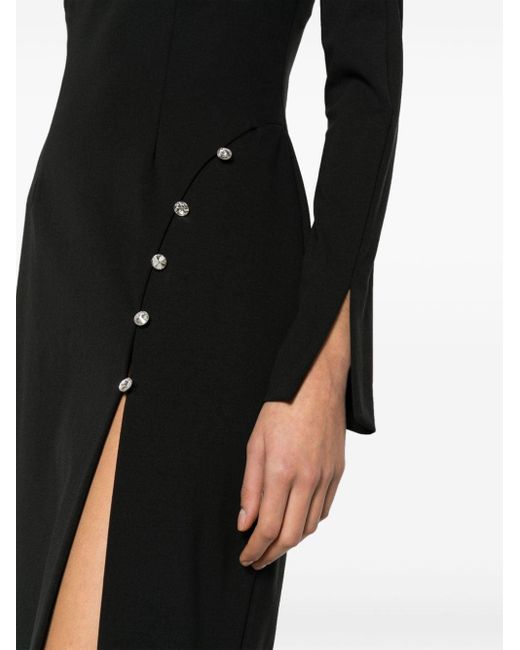 Vestido asimétrico con apliques de strass Chiara Ferragni de color Black